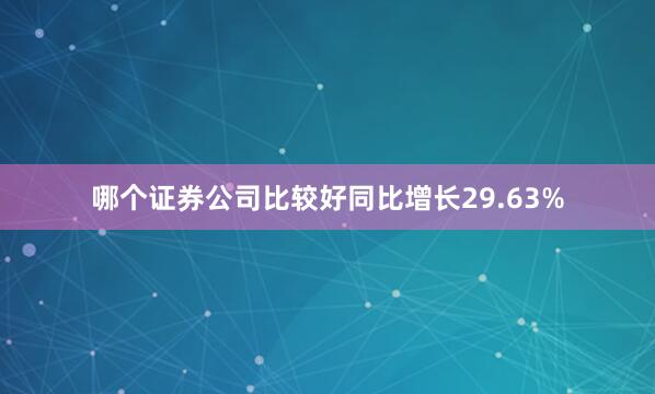 哪个证券公司比较好同比增长29.63%